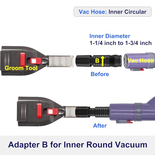 Kodahome Dog Brush Vacuum Attachment with 1"-1.75" Universal Adapters for Vacuum Cleaners, Pet Hair Shedding Grooming Tool...