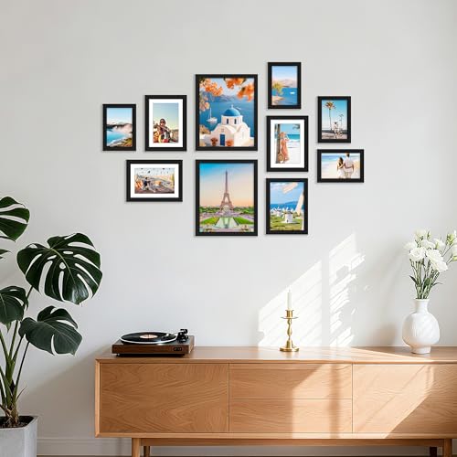 decorUhome Picture Frames Collage Wall Decor for Photo Gallery Display, Assorted Picture Frames set of 10 Including Two 8x...