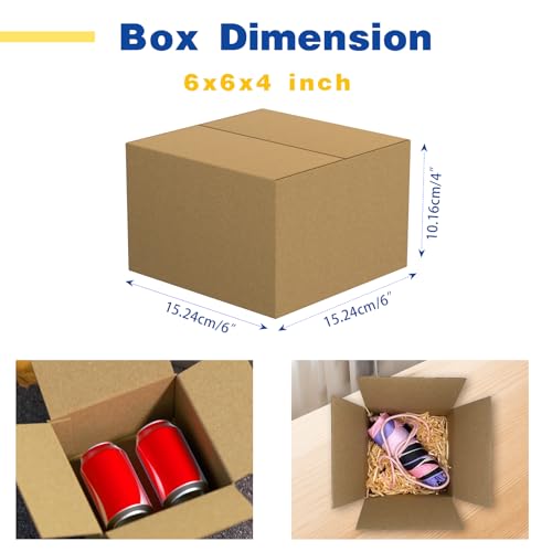 EZALFTIN 30 Pack 6x6x4 inches Small Shipping Boxes Brown Corrugated Cardboard Boxes for Packing, Mailing, Moving, Business