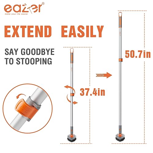 Eazer 4-in-1 Long-Handled Tub Scrubber-Versatile Bathroom Cleaning Brush with Shower Scrubber-Ideal Shower Cleaner Brush f...