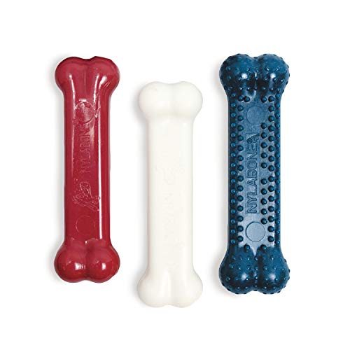 Nylabone Original Bone Power Chew Toy Value Pack for Dogs, Durable Dog Toys for Aggressive Chewers, Long Lasting Chicken, ...
