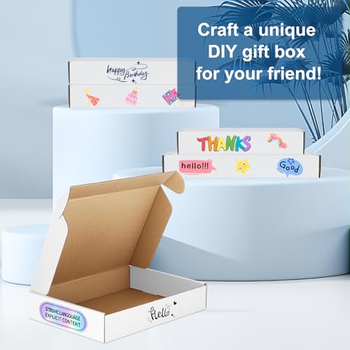 Famagic 50 Pack 4x4x2 Small Shipping Boxes - White Corrugated Cardboard Mailer Boxes for Small Business, Mailing Boxes for...