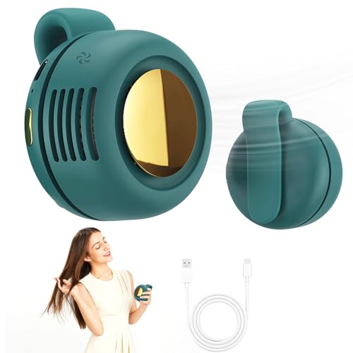 VYWmna Portable silent mini bladeless fan 3-speed clip-on fan 360° rotatable, suitable for outdoor, travel and office use,...