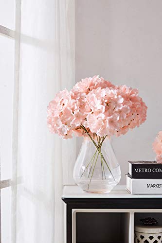 KISLOHUM 10Pcs Artificial Hydrangea Flowers Blush Heads Fake Hydrangea Silk Flowers for Wedding Centerpieces Bouquets DIY ...