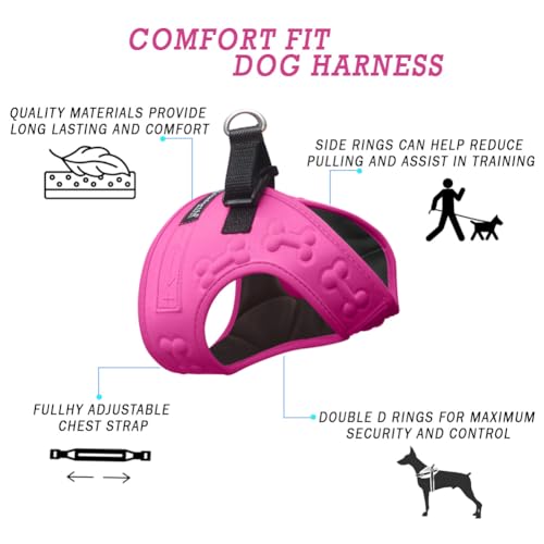 Comfort Fit Dog Harness No Pull No Escape Harness Adjustable Buckles Soft Padded Reflective Choke Step in Dog Vest with Ea...
