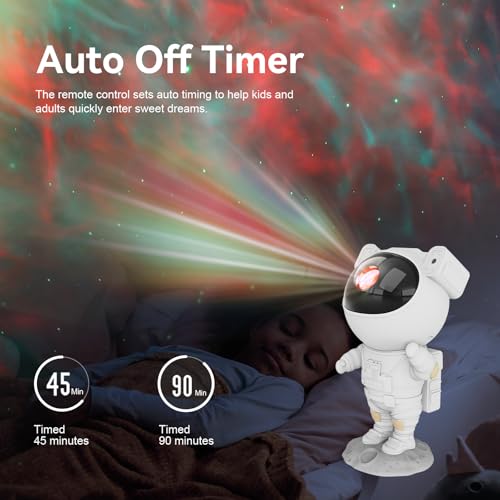 Star Projector Galaxy Night Light - Astronaut Space Projector, Starry Nebula Ceiling LED Lamp with Timer and Remote, Kids ...