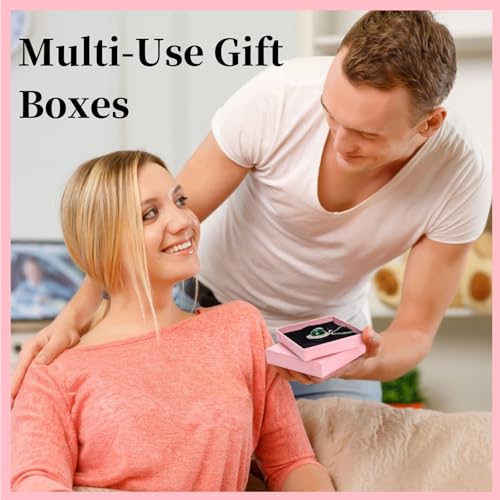 WRINGKIT 20 Pack Pink Jewelry Gift Boxes, Cardboard Jewelry Packaging Boxes with Lid and Black Sponge Lining, Small Empty ...