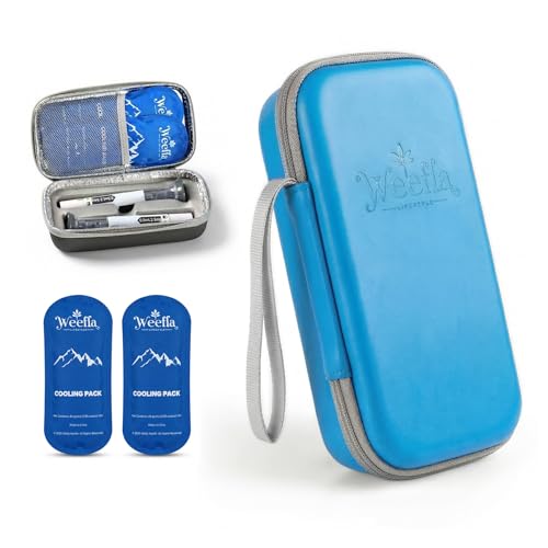 weefla Hard Shell Insulated Cooler Travel Case for Zepbound or Mounjaro Injector Pens, TSA Approved Cold Pack, Easy to Cle...