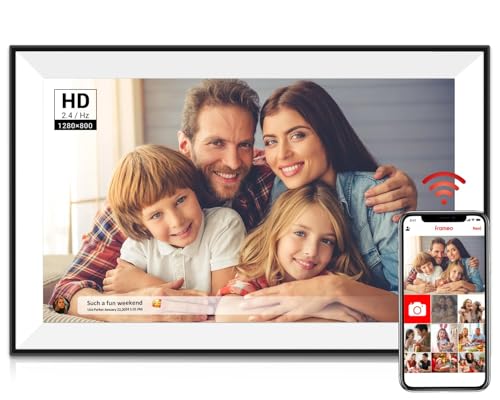 Frameo Digital Picture Frame 10.1 Inch Smart WiFi Digital Photo Frame, IPS Touch Screen, 32GB, Electronic Slideshow, Load ...
