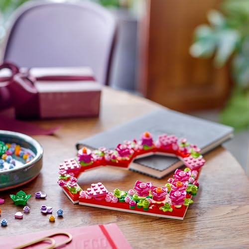 LEGO Heart Ornament Building Toy Set - Fun Arts and Crafts Idea for Girls and Boys, Ages 9+ - Display on The Wall as Home ...