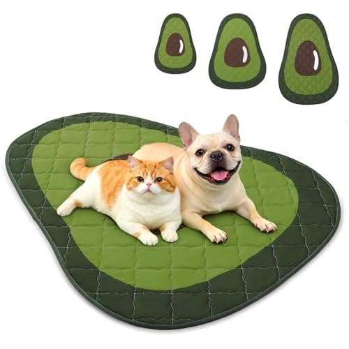 LOOBANI Dog Cooling Mat 50"x38"- Cute Avocado Cooling Mat for Dogs (Cool & Warm Side), Waterproof Self-Cooling Mat for Cra...
