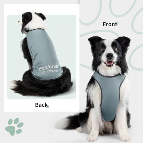 ExploreU Dog Shirt, Cooling Vest Lightweight Breathable, Dog T-Shirts All-Season UV Protection Pet Clothes Quick Dry Soft ...