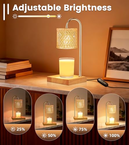 Candle Warmer Lamp with Timer Dimmer, Birthday Gifts for Women Mom, House Warming Gifts, Elegant New Home Decor, Wax Warme...
