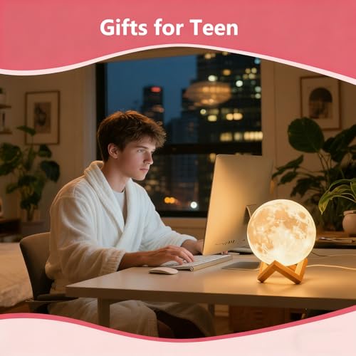 CPLA Moon Lamp Upgrade 128 Colors, Gifts for Kids Girls Boys Teens, Remote & Touch Control, Diameter 6 INCH