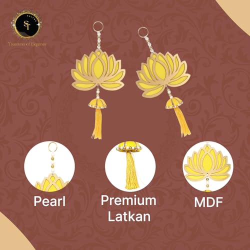 SAJTOX Lotus Hangings for Decoration Floral Wall Hangings for Temple Decor Pooja Room Decoration Items Back Dropper Showpi...