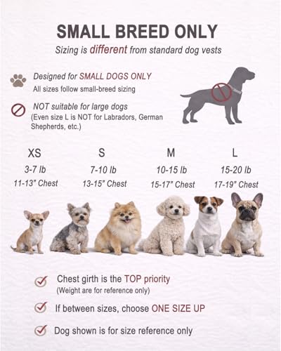 Service Dog Vest for Small Breed Dogs with ID Tag – Lightweight Puppy Harness and Leash Set with 6 PCS Patches, Ideal Serv...