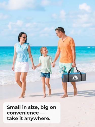 Kilindeer Beach Umbrella with UPF 50+ UV Protection, Portable Beach Tent Canopy with 360° Ventilation, 4 Sandbags, Wind Ro...