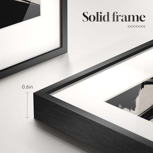 Framed Black and White Abstract Wall Art, 6 Pieces Modern Prints Paintings Artwork for Walls, Minimalist Abstract Pictures...