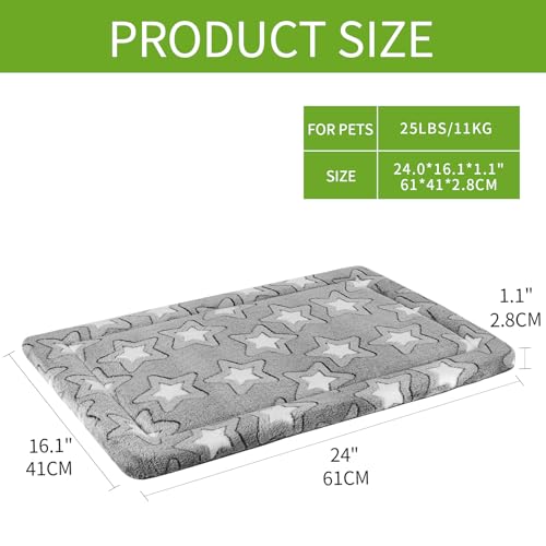 EMPSIGN Dog Crate Pad - Reversible Kennel Mat (Cool & Warm), Machine Washable, Cozy Star Pattern Sleeping Pad for Small Me...