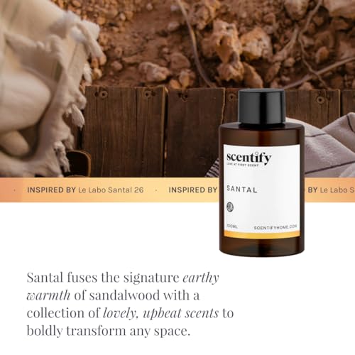 Scentify Santal Aroma Oil Refill Scent for Oil Diffusers - Iris, Amber, Sandalwood, Cedar Scents - Luxurious Relaxing Arom...