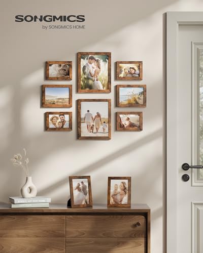 SONGMICS Picture Frames, Collage Picture Frames Set of 10, Two 8x10, Four 5x7, Four 4x6, Photo Frame for Wall Gallery Deco...