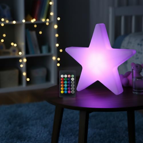 COPU 12-inch LED Star Sign Night Light, Fun & Cute Stars Mood Lamp for Kids, 16 RGB Colors & 4 Modes, Rechargeable, Waterp...