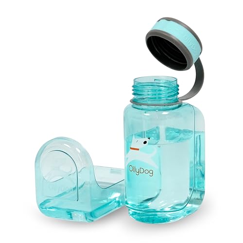 OllyDog OllyBottle, Dog Water Bottle with Detachable Bowl, No Spill Travel Bottle for Dogs, Wide Drinking Cup, BPA-Free Tr...