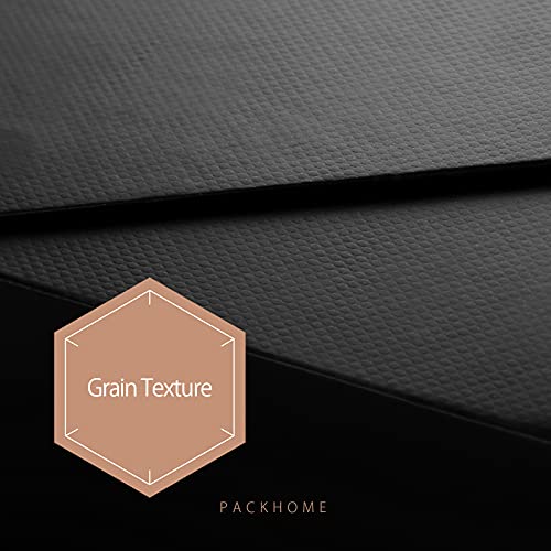 PACKHOME Gift Box 9x6.5x3.8 Inches, Rectangle Collapsible Box with Magnetic Lid for Gift Packaging (Matte Black, Grain Tex...