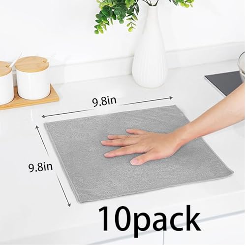 10 Count Microfiber Cleaning Cloth Bulk Pack Car Cleaning Towels Dish Cloth Set Reusable Household Cleaning Cloths