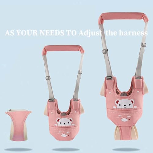 Baby Walking Harness Adjustable Handheld Kids Walker Helper Assistant Belt for Learning Walk Trainer Tool Walking Wing,Grey