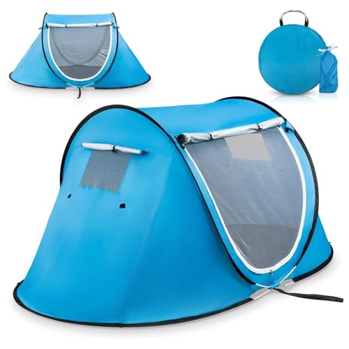 Abco Tech Pop Up Tent - Portable Tent for Camping 2 Person Pop Up with Double Doors - Water-Resistant and UV Protection - ...