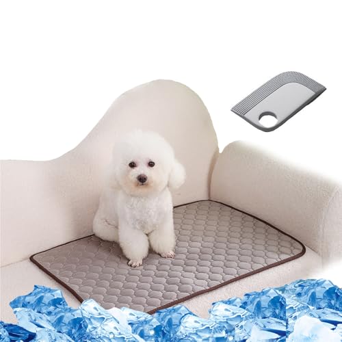 Trumoon Cooling Blanket for Dogs and Cats, Pet Cooling Mat for Indoor and Outdoor (Grey, X-Small(13.8"×19.7"))