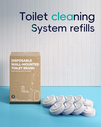 LFBEAR Disposable Toilet Cleaning System - Toilet Wand Kit with 18 High-Performance Refills, Wall Mounted Brush and Holder...