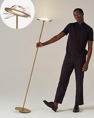 Brightech Sky LED Floor lamp, Torchiere Super Bright Floor Lamp for Living Room Decor & Office - Dimmable, Tall Standing T...
