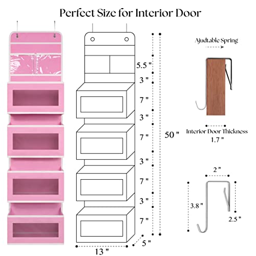 Giraffe Creation Over Door Organizer with 4 Large Capacity Pockets, Hanging Organizer Storage for Closet Bathroom Nursery ...