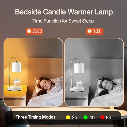 CASTLELIFE Candle Warmer Lamp with Timer & Dimmer, Height Adjustable Electric Wax Melt Warmer for Jar Candles, Gifts for M...