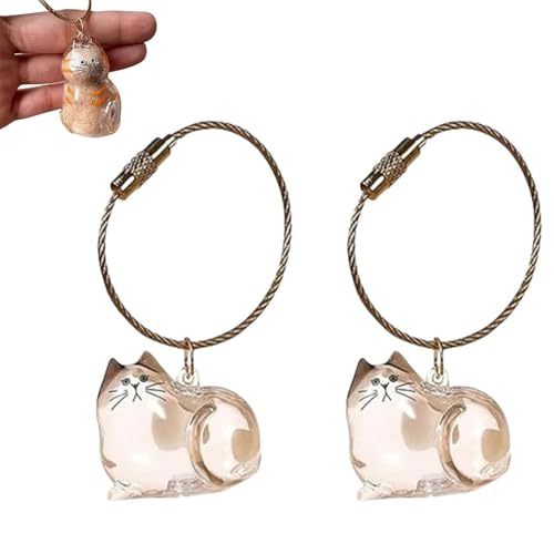 Pet Fur Memorial Keychain-Transparent cat Hair Keychain,Pendant for Cat & Dog Hair Collection -Animal Lovers Keepsake Gift