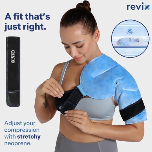 REVIX Shoulder Ice Pack for Rotator Cuff Cold Therapy, Arm Gel Ice Pack for Injuries Reusable, Flexible Cold Compression W...