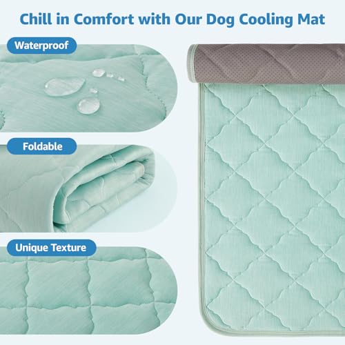 LOOBANI Dog Cooling Mat for Large Dogs - 40" x 28" Cooling Mat for Pet with Anti-Slip Bottom, Durable & Washable Non-Toxic...