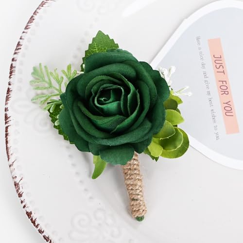 MAFELOE 2 Pieces Corsage Boutonniere Set, Artificial Flower Supplies for Wedding Prom Party Business Celebration Suit Deco...