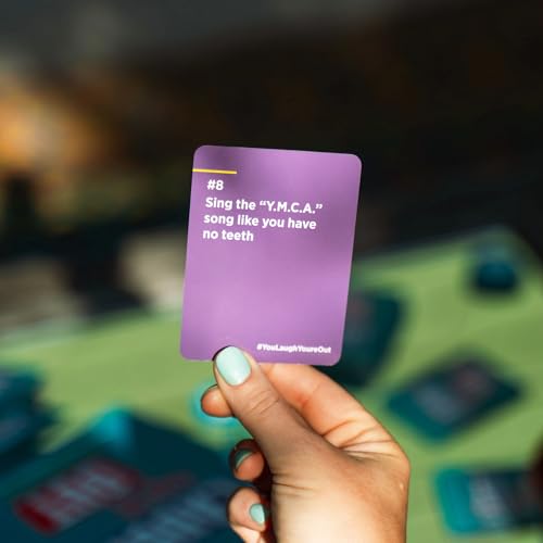 You Laugh You're Out [A Party Game with Hilarious Charades Family Card Games for Adults & Teens, 125 Prompt Cards Fun for ...