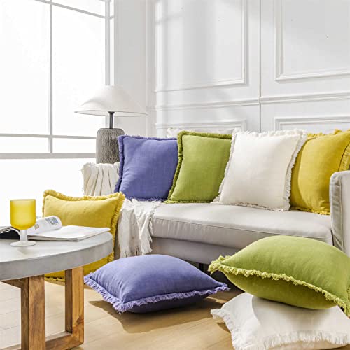 ATLINIA Decor Throw Pillow Cover - Decorative Farmhouse 18x18 Inch Pillows Cover Linen Boho Cushion Cover for Bed Couch So...