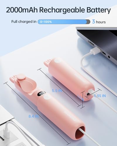 Bearwind Portable Handheld Mini Fan: 2 in 1 Rechargeable Hand Held Fan with Backup Power & Digital Display - Summer Essent...