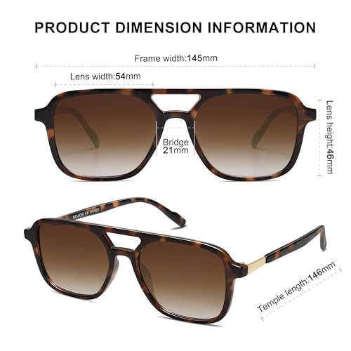 SOJOS Retro Aviator Sunglasses for Women Men,Trendy Rectangle Womens Mens Shades Sun Glasses SJ2202