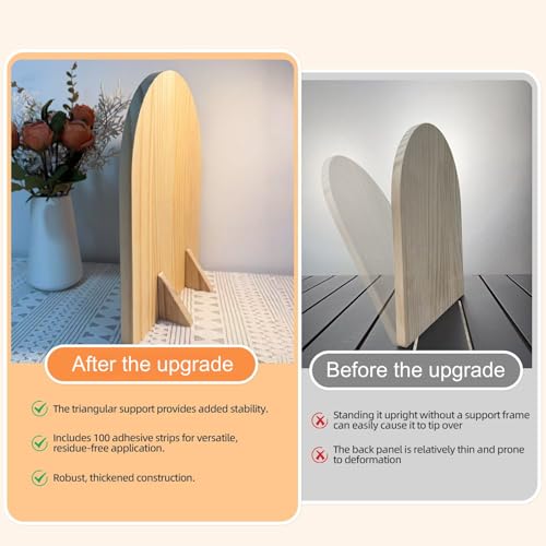 Nawwoo 2 Pcs Natural Wood Arch Decor, Boho Shelf & Serving Board for Fireplace Mantel, Kitchen Counter - Light Pine Finis...