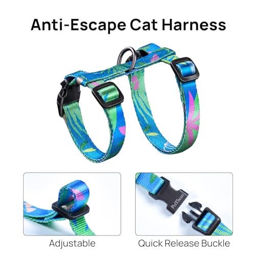 Cat Harness and Leash Set - Escape Proof Adjustable Cat Harness, Comfortable Soft Lightweight, Use Safe & Easy, Walking Tr...