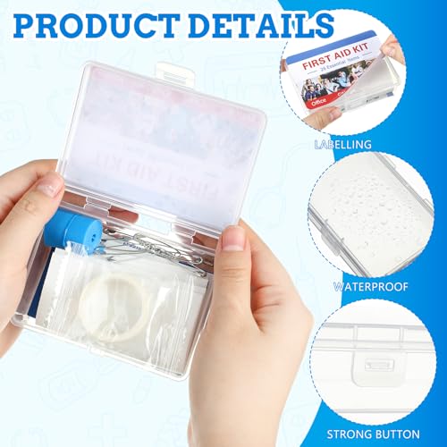 Threlaco 12 Set Mini First Aid Kit Bulk Mini Portable Travel Kit Resistant Case for Convenience First Aid 12 Pack Boxes of...