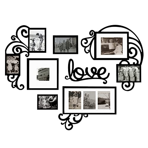 HELLO LAURA-Picture Frame Collage Large Wall Hanging Photo Frames Elegant Heart Collage Frame Gifts for Family Friends 4x6...