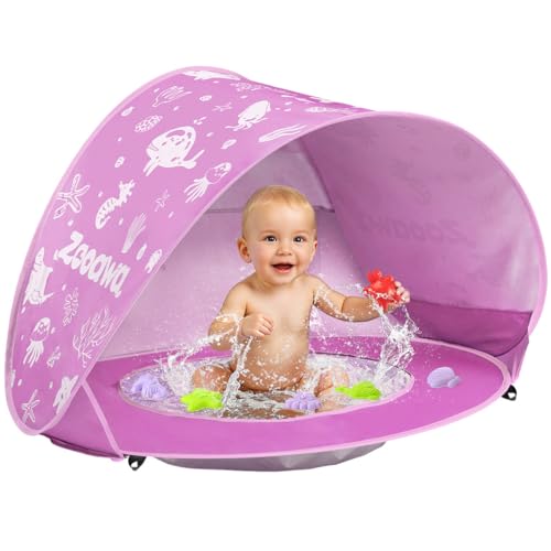 Zooawa Baby Beach Tent, Pop Up Beach Tent Sun Shade for Beach, Portable Shade Pool UV Protection Sun Shelter for Infant wi...