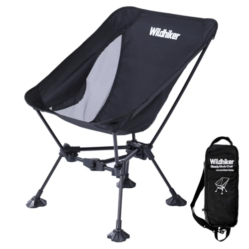 Wildhiker Ultralight Backpacking Chair – Compact Camping Chairs for Adults with Pouch, Weighs 2.8 lbs with Anti-Sinking La...